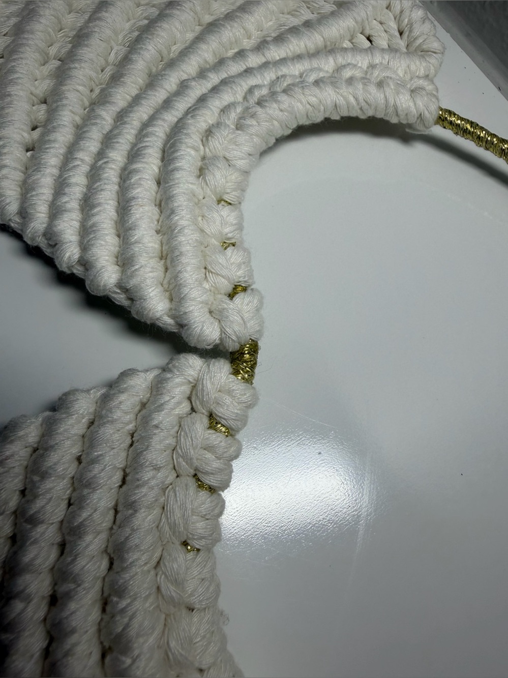 Macrame Angel Wings Dream Catcher in Cream - Picture 13 of 14